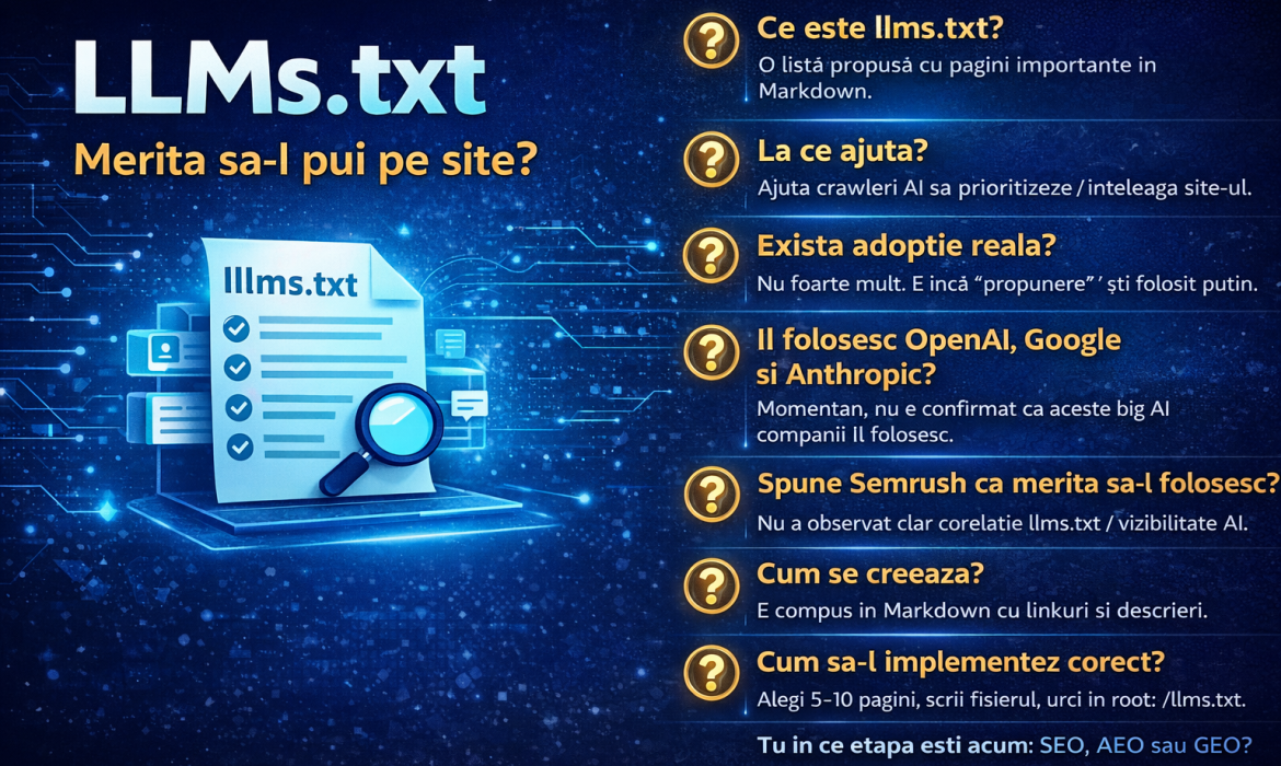 Ce este LLMs.txt, la ce ajuta si merita sa-l pui pe site?