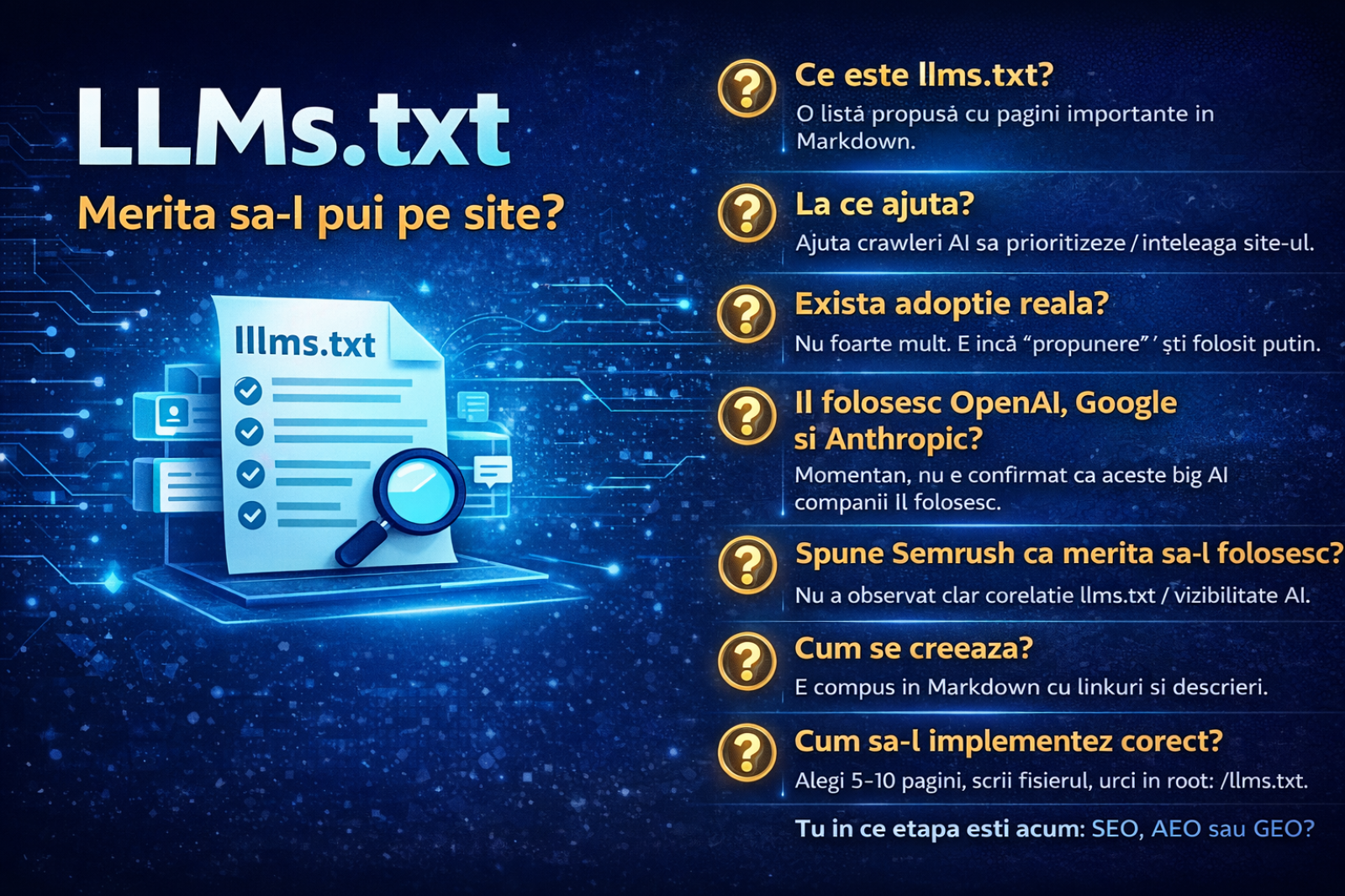Ce este LLMs.txt, la ce ajuta si merita sa-l pui pe site?